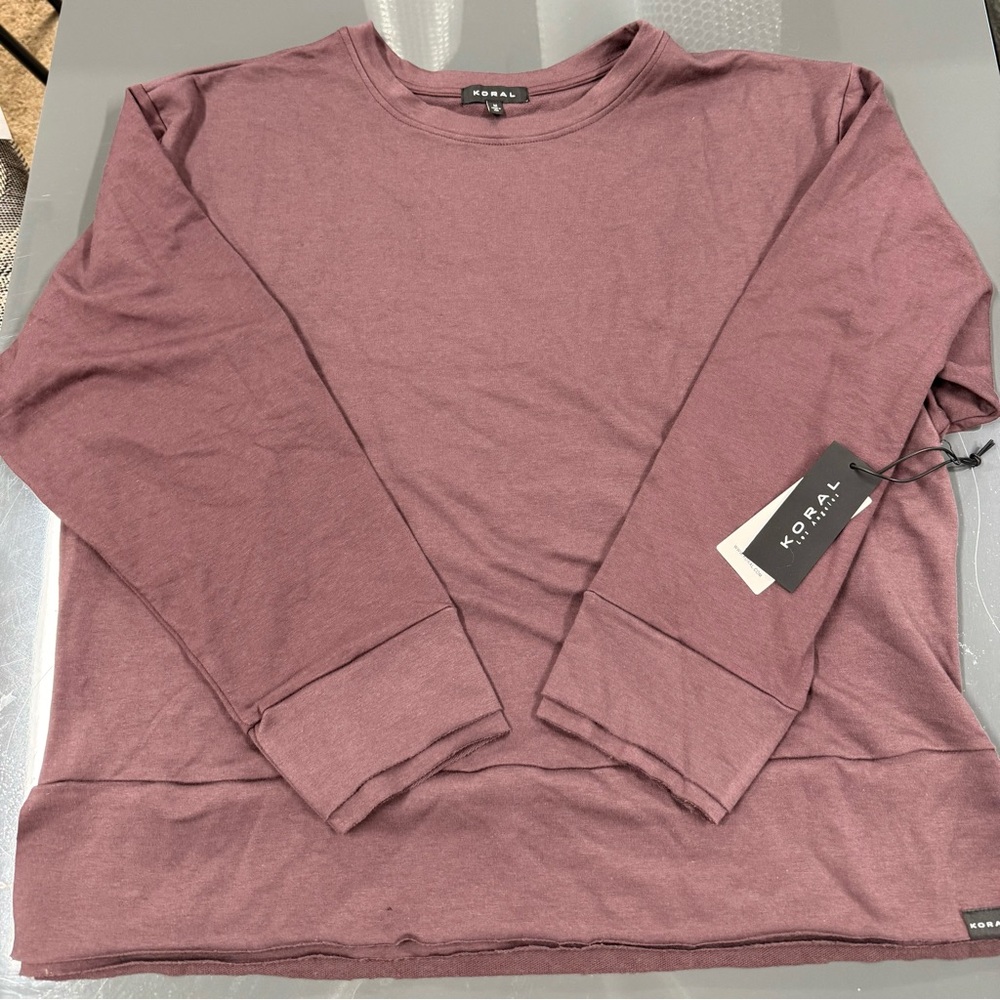 Koral by llana Kugel Pullover Sweatshirt Size M Aubergine